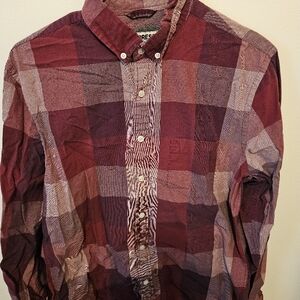 Men's Burgundy Plaid Shirt